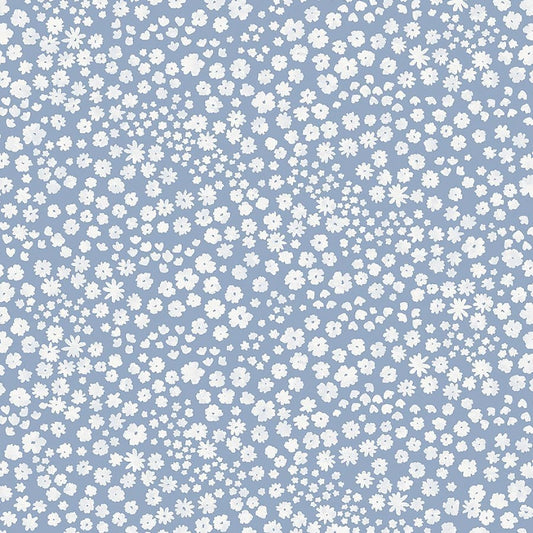 Farmhouse Fixer Upper Wildflower Scatter Chambray – Remnant 18″ × 44″ - Studio E from Fort Worth Fabric Studio