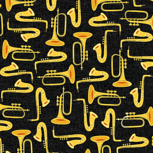 Feeling Jazzy Duet Black Multi - Windham from Fort Worth Fabric Studio