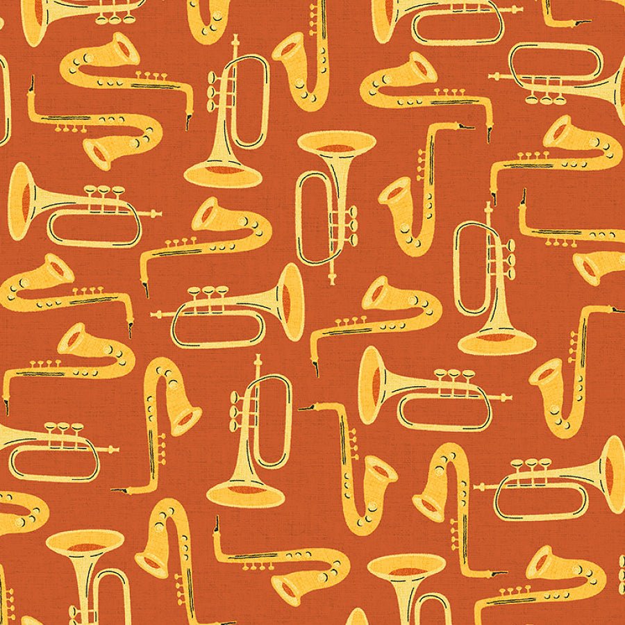 Feeling Jazzy Duet Rust - Windham from Fort Worth Fabric Studio