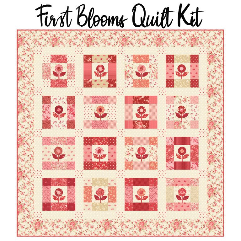 First Blooms Quilt Kit with Petals & Polka Dots from Moda - Moda from Fort Worth Fabric Studio