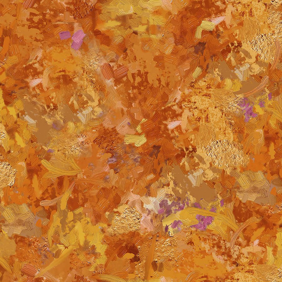 First Snow Leaves Texture Orange – Remnant 9" × 44"