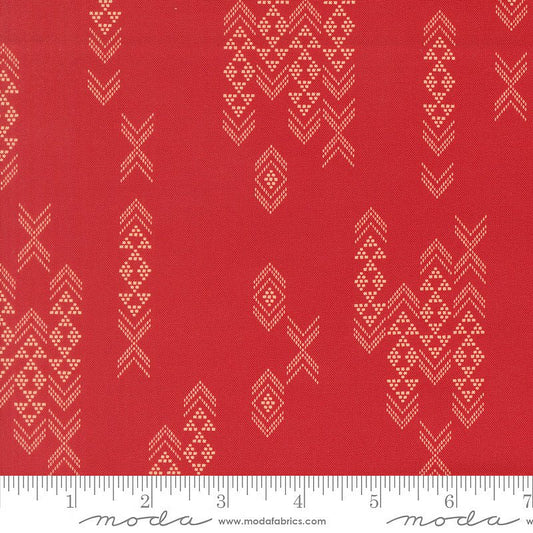 Flora & Thread Embellished Stripes Brick - Moda from Fort Worth Fabric Studio
