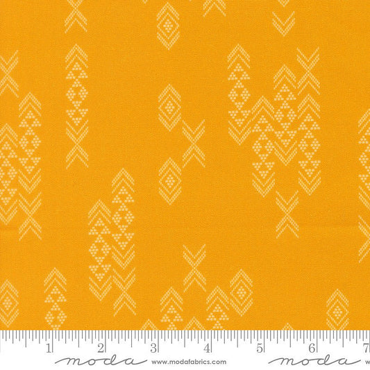 Flora & Thread Embellished Stripes Golden - Moda from Fort Worth Fabric Studio