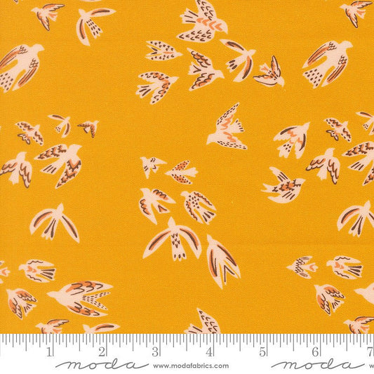 Flora & Thread On A Wing Golden - Moda from Fort Worth Fabric Studio