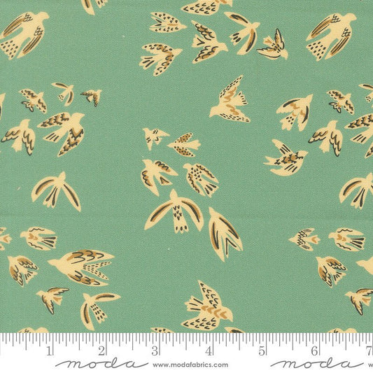 Flora & Thread On A Wing Teal - Moda from Fort Worth Fabric Studio