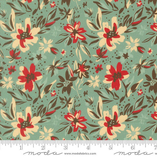 Flora & Thread Petal Florals Teal - Moda from Fort Worth Fabric Studio