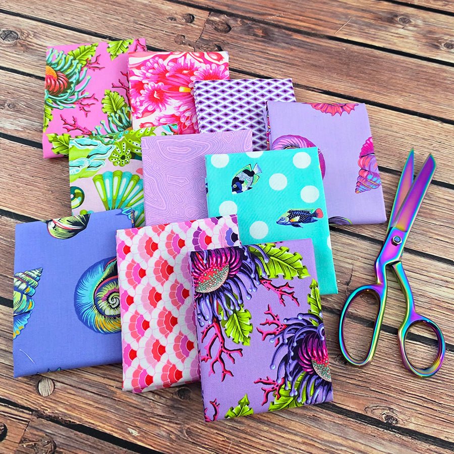 Floral Reef Fat Quarter Bundle from Free Spirit 10 Prints - Free Spirit from Fort Worth Fabric Studio