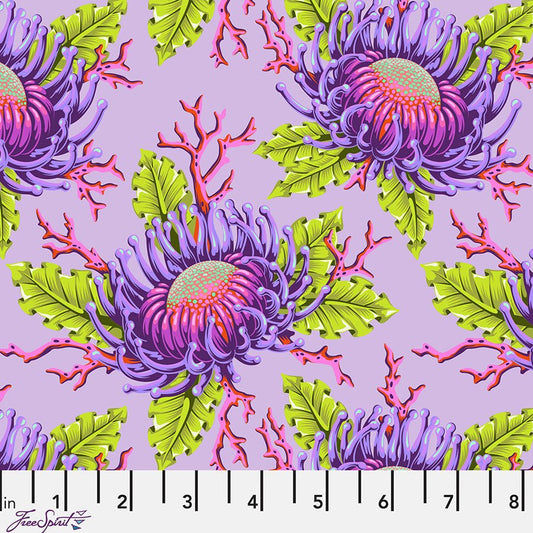 Floral Reef Friends & Anemones Ultraviolet - Free Spirit from Fort Worth Fabric Studio