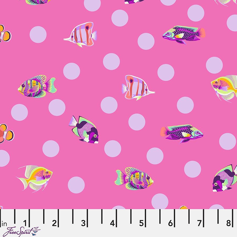 Floral Reef School Crossing Delphine – Remnant 14″ × 44″ - Free Spirit from Fort Worth Fabric Studio