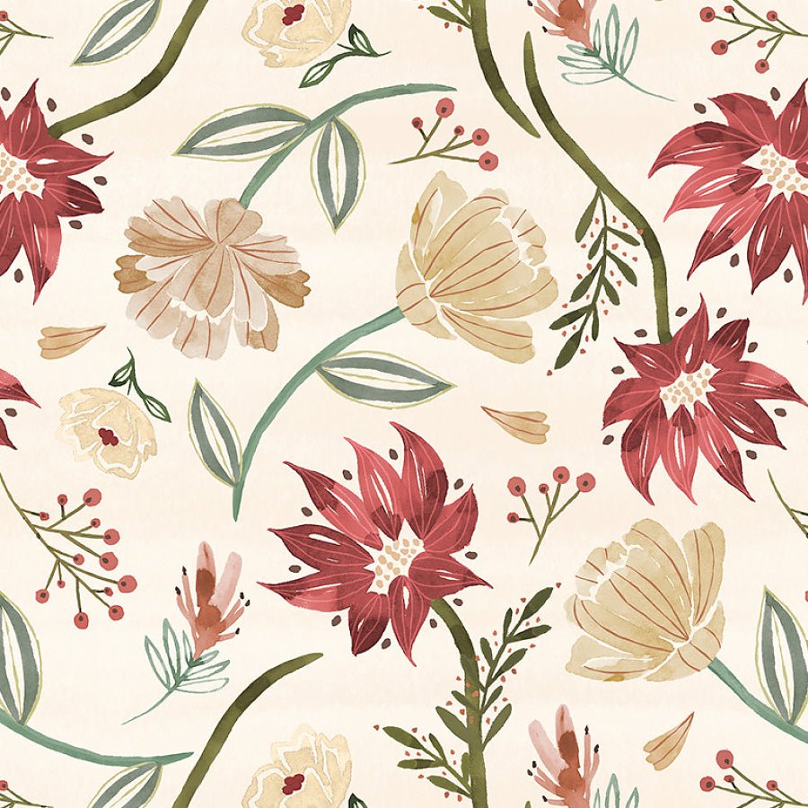 Floralscape Large Floral Cream - Wilmington Prints from Fort Worth Fabric Studio