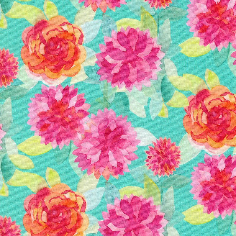 Flower Patches Faceted Flower Robins Egg - Moda from Fort Worth Fabric Studio