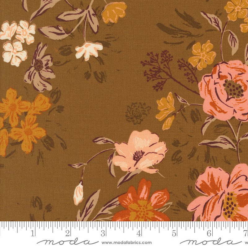 Foraged, Found, & Hand Me Down Floral Blooms Cocoa – Remnant 15″ × 44″