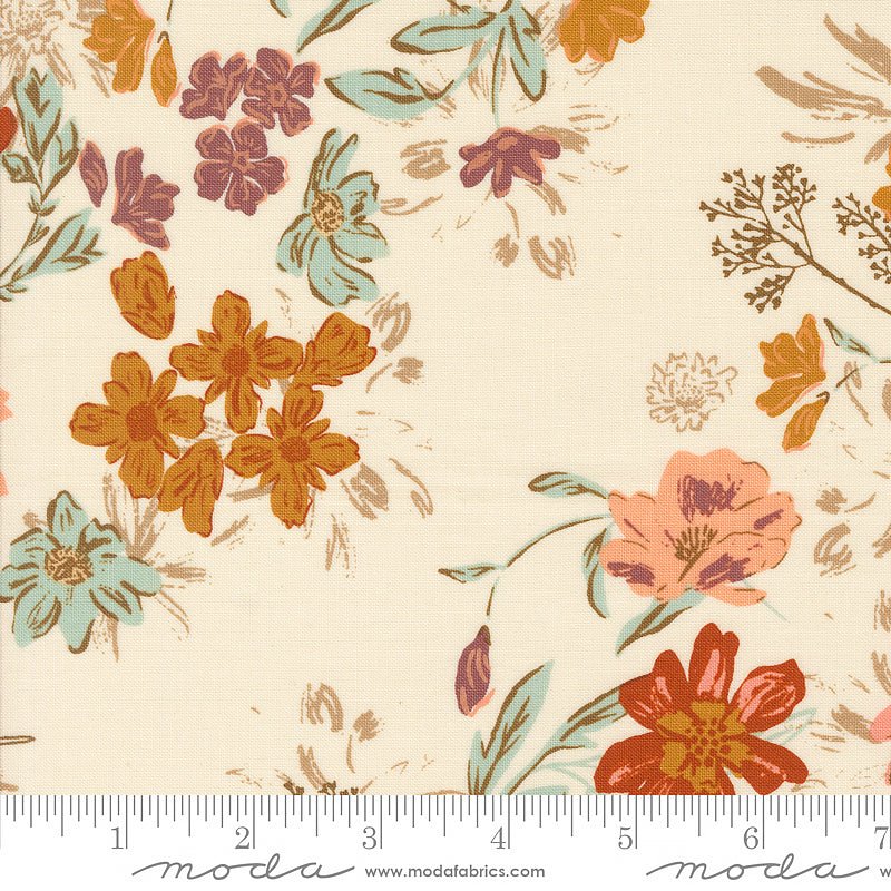 Foraged, Found, & Hand Me Down Floral Blooms Eggshell - Moda from Fort Worth Fabric Studio