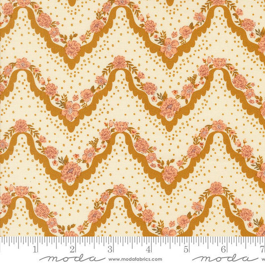 Foraged, Found, & Hand Me Down Floral Stripes Caramel - Moda from Fort Worth Fabric Studio
