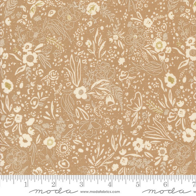 Foraged, Found, & Hand Me Down Small Florals Mushroom – Remnant 12" × 44" - Moda from Fort Worth Fabric Studio