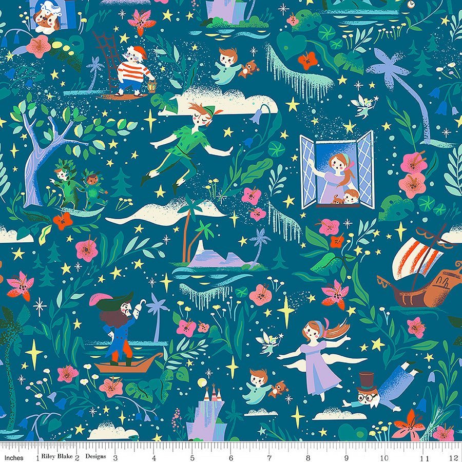 Forever Neverland Main Night – Remnant 46″ × 44″ - Riley Blake from Fort Worth Fabric Studio