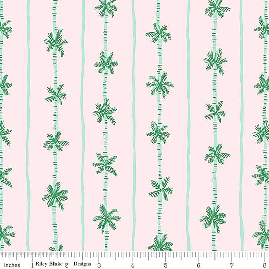 Forever Neverland Palm Stripe Pink - Riley Blake from Fort Worth Fabric Studio