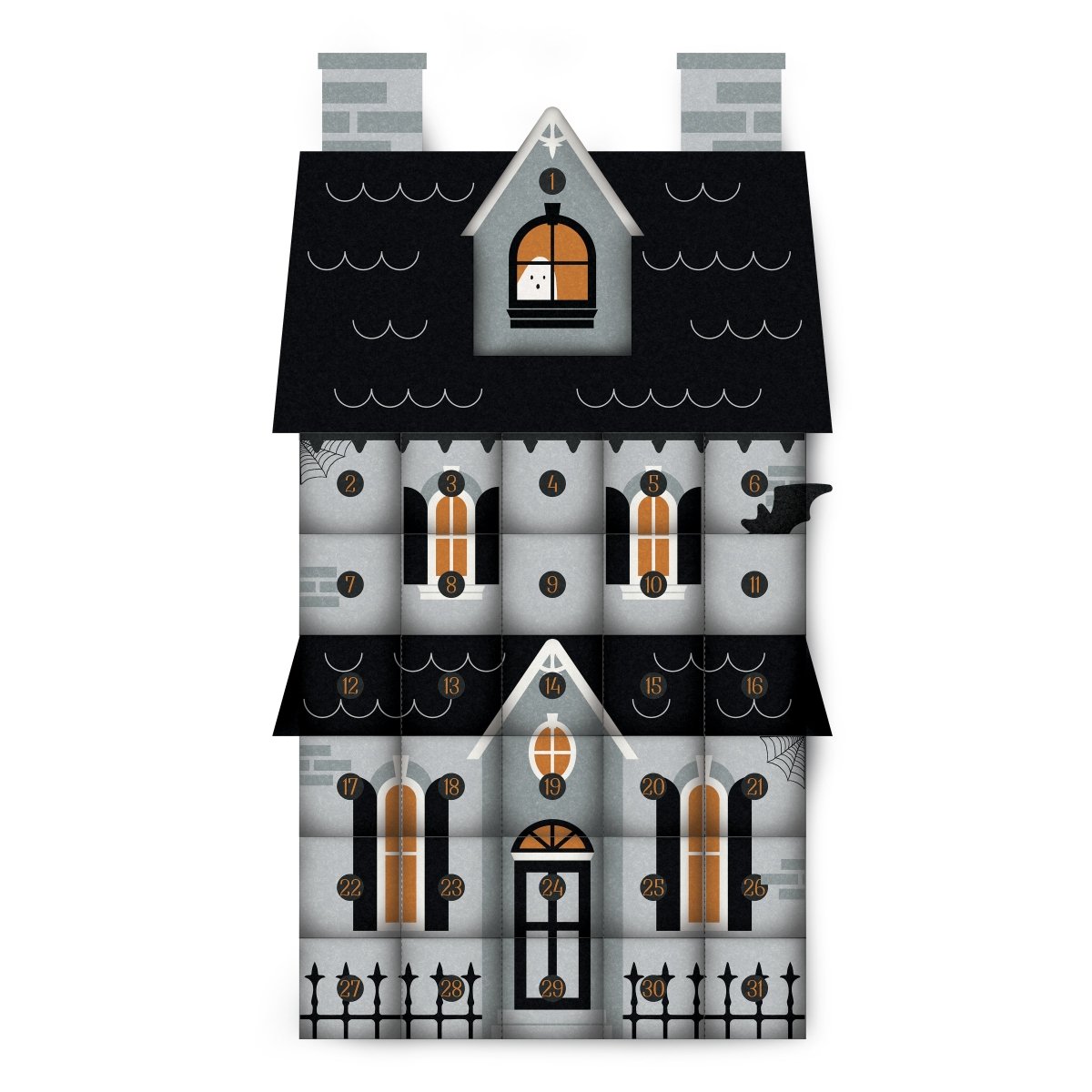Frank & Friends 28 ¼" X 68 ½" Haunted House Countdown Felt Panel Multi - Riley Blake from Fort Worth Fabric Studio