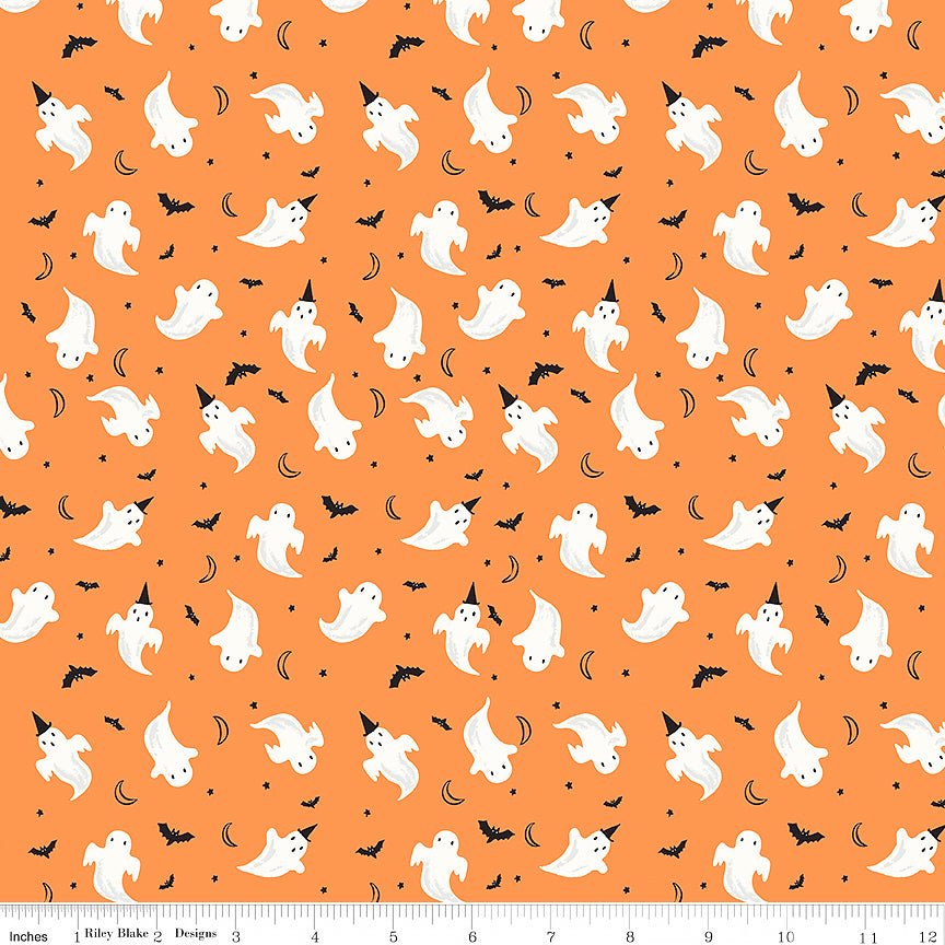 Frank & Friends Ghosts Orange – Remnant 14″ × 44″