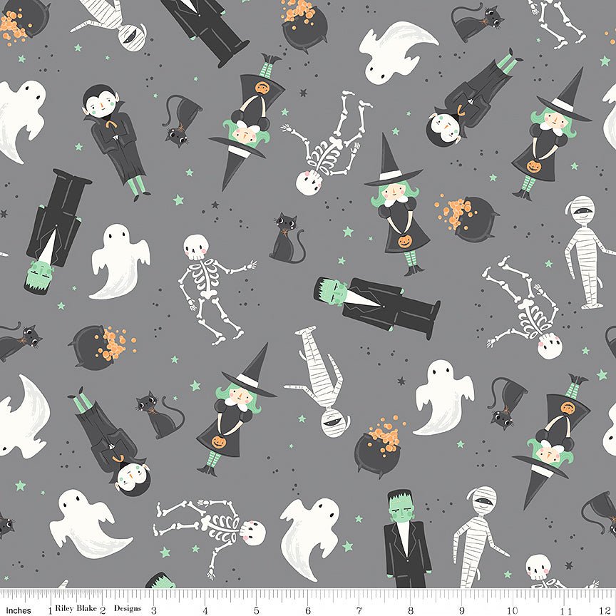 Frank & Friends Main Gray - Riley Blake from Fort Worth Fabric Studio