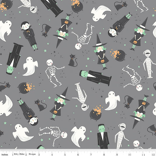 Frank & Friends Main Gray - Riley Blake from Fort Worth Fabric Studio