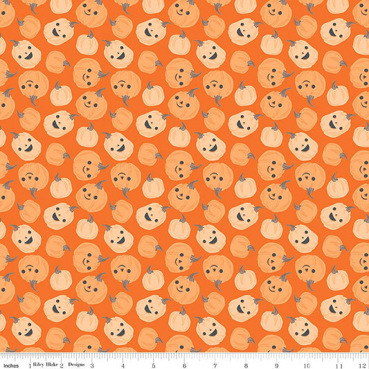 Frank & Friends Pumpkins Orange - Riley Blake from Fort Worth Fabric Studio
