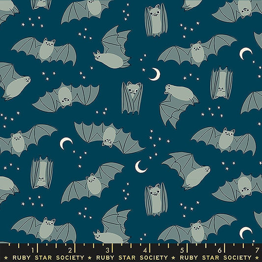 Freaky Familiars Fat Bats Galaxy - Ruby Star Society from Fort Worth Fabric Studio