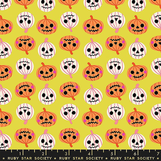 Freaky Familiars Jack O Lanterns Citron - Ruby Star Society from Fort Worth Fabric Studio