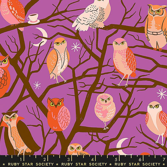 Freaky Familiars Owls & Trees Witchy - Ruby Star Society from Fort Worth Fabric Studio