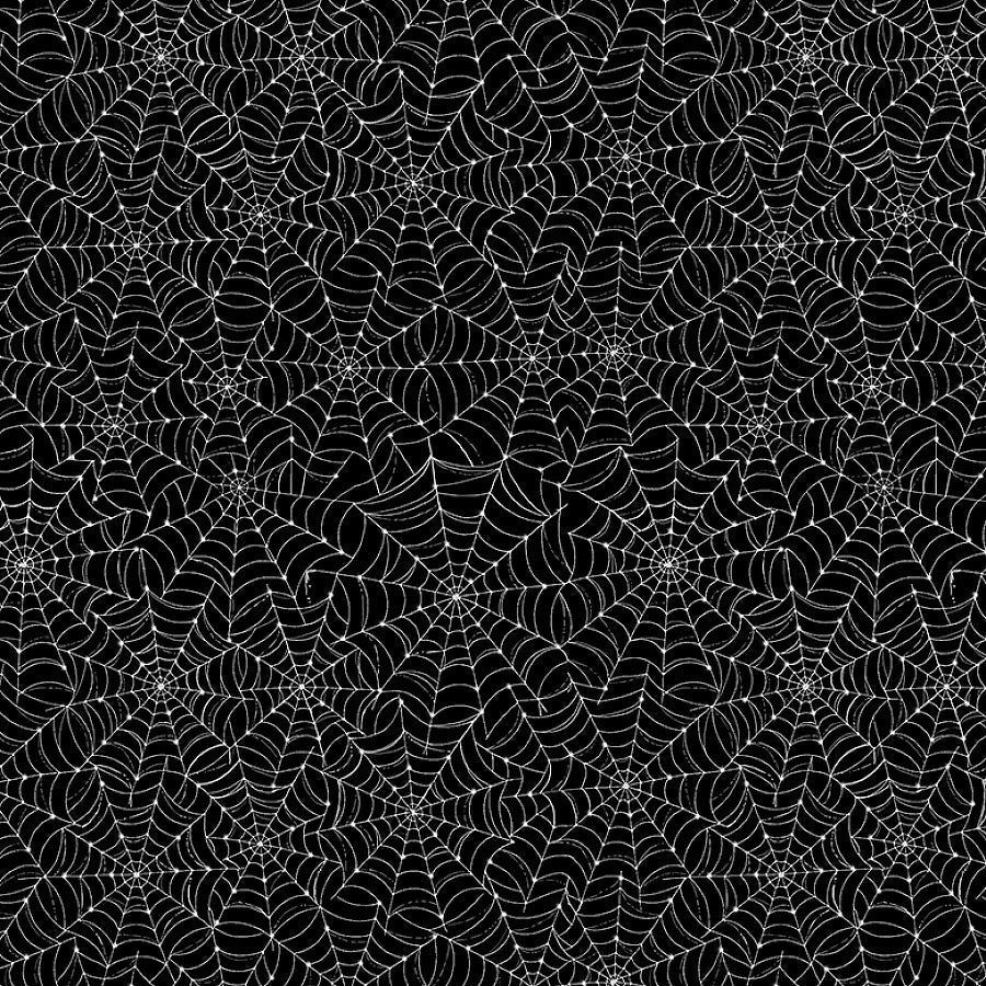 Fright Night Spider Webs Black – Remnant 32" × 44"