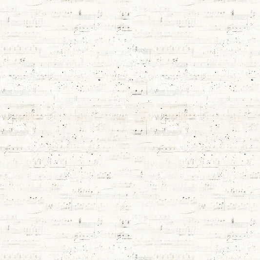 Fruits & Blossoms Distressed Musical Notes Parchment - Blank Quilting from Fort Worth Fabric Studio