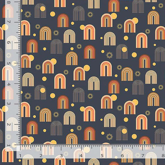 Full Moon Rainbows Midnight - Dear Stella from Fort Worth Fabric Studio