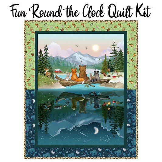 Fun 'Round the Clock Quilt Kit with Happy Campers from Henry Glass - Henry Glass from Fort Worth Fabric Studio