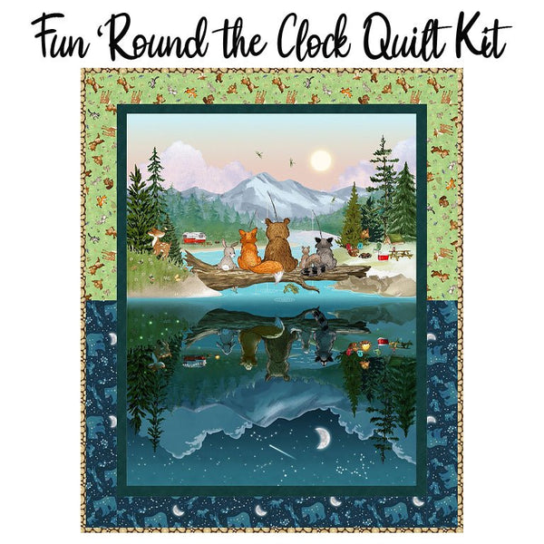 Fun 'Round the Clock Quilt Kit with Happy Campers from Henry Glass - Henry Glass from Fort Worth Fabric Studio