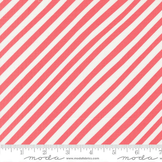Funny Valentine Stripes Coral - Moda from Fort Worth Fabric Studio