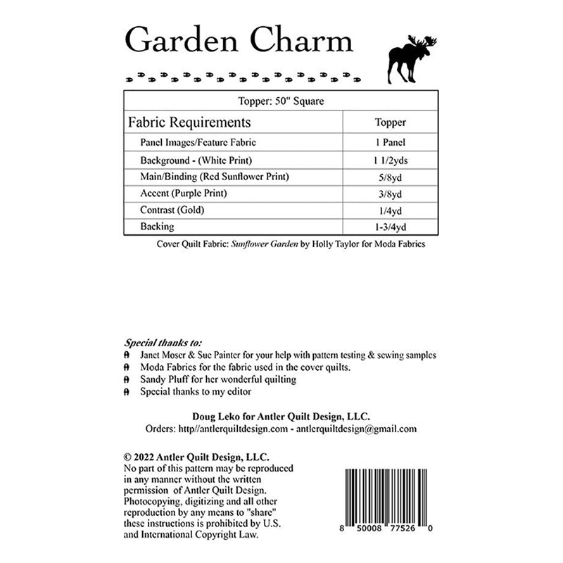 Garden Charm Quilt Pattern by Antler Quilt Design - Antler Quilt Design from Fort Worth Fabric Studio