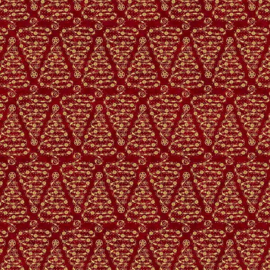 Gears & Garland Christmas Trees Red - Blank Quilting from Fort Worth Fabric Studio
