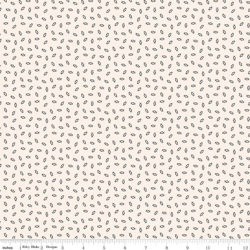 Gentler Times Olden Days Raisin – Remnant 25" × 44" - Riley Blake from Fort Worth Fabric Studio