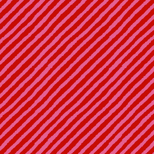 Ginger Cat Christmas Candy Stripes Red - Timeless Treasures from Fort Worth Fabric Studio