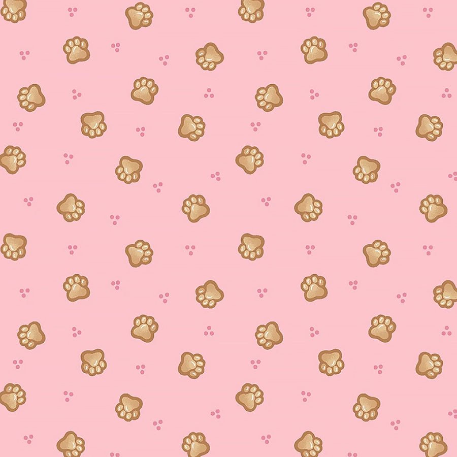 Ginger Cat Christmas Gingerbread Cat Paws Pink - Timeless Treasures from Fort Worth Fabric Studio