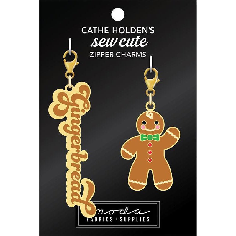 Gingerbread Man Zipper Charms from Moda Fabrics - Moda from Fort Worth Fabric Studio