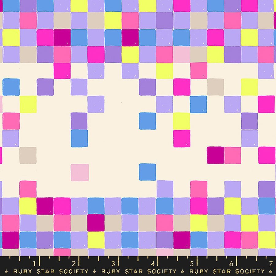 Glow Garden Pixel Squares Citron – Remnant 56″ × 44″ - Ruby Star Society from Fort Worth Fabric Studio