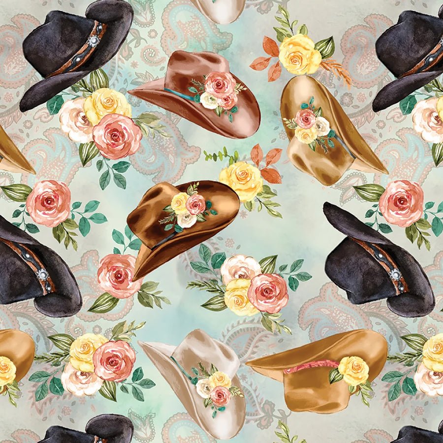 Gone Country Hats Multi – Remnant 32″ × 44″