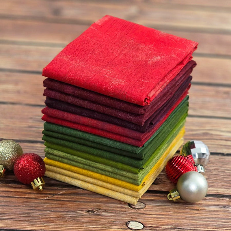 Grunge Yuletide Mix Fat Quarter Bundle – Holiday Christmas Quilting Fabric (Moda Basics) - Moda from Fort Worth Fabric Studio
