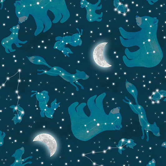 Happy Campers Constellations Dark Blue - Henry Glass from Fort Worth Fabric Studio
