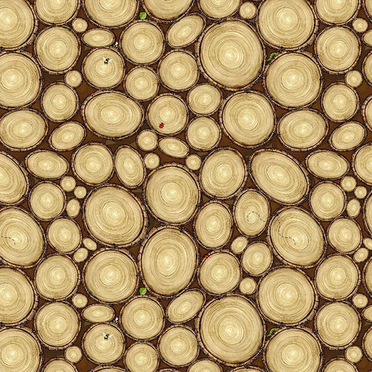 Happy Campers Tree Rings Brown - Henry Glass from Fort Worth Fabric Studio
