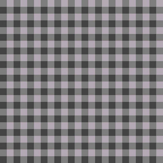 Haunted Acre Wood Check Purple – Remnant 16″ × 44″ - Studio E from Fort Worth Fabric Studio