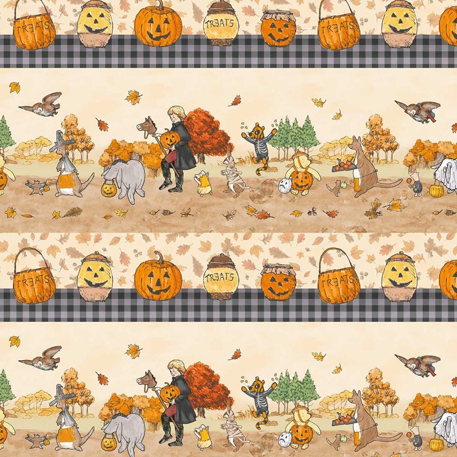 Haunted Acre Wood Stripe Yellow – Remnant 32″ × 44″ - Studio E from Fort Worth Fabric Studio
