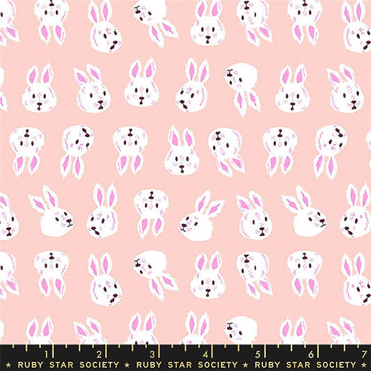 Hello Alice Rushing Rabbits Vintage Pink - Ruby Star Society from Fort Worth Fabric Studio