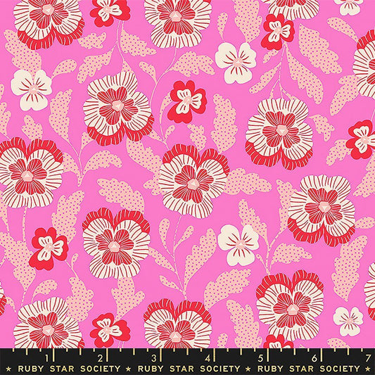 Hello Alice Violet Florals Lipstick – Remnant 44″ × 44″ - Ruby Star Society from Fort Worth Fabric Studio